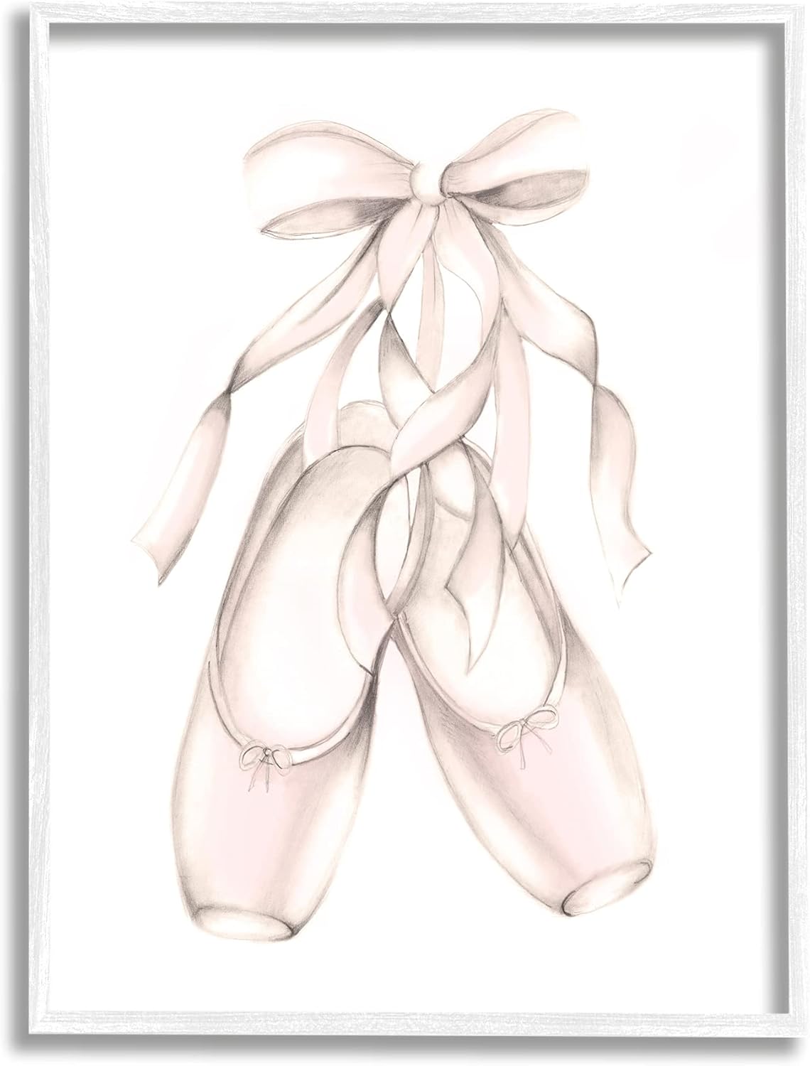 Stupell Industries Soft Pink Ballerina Slippers Ballet Dance Shoes