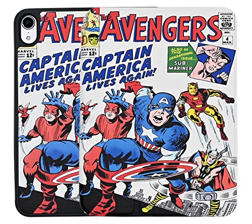 TPACC Case for iPad Mini 6 2021 8.3 Inch, Trifold Stand Leather Folio Case with Auto Wake/Sleep Full Body Protector Smart Cover + Pencil Holder for iPad Mini 6 Gen, Cartoon Comic Superhero Alliance