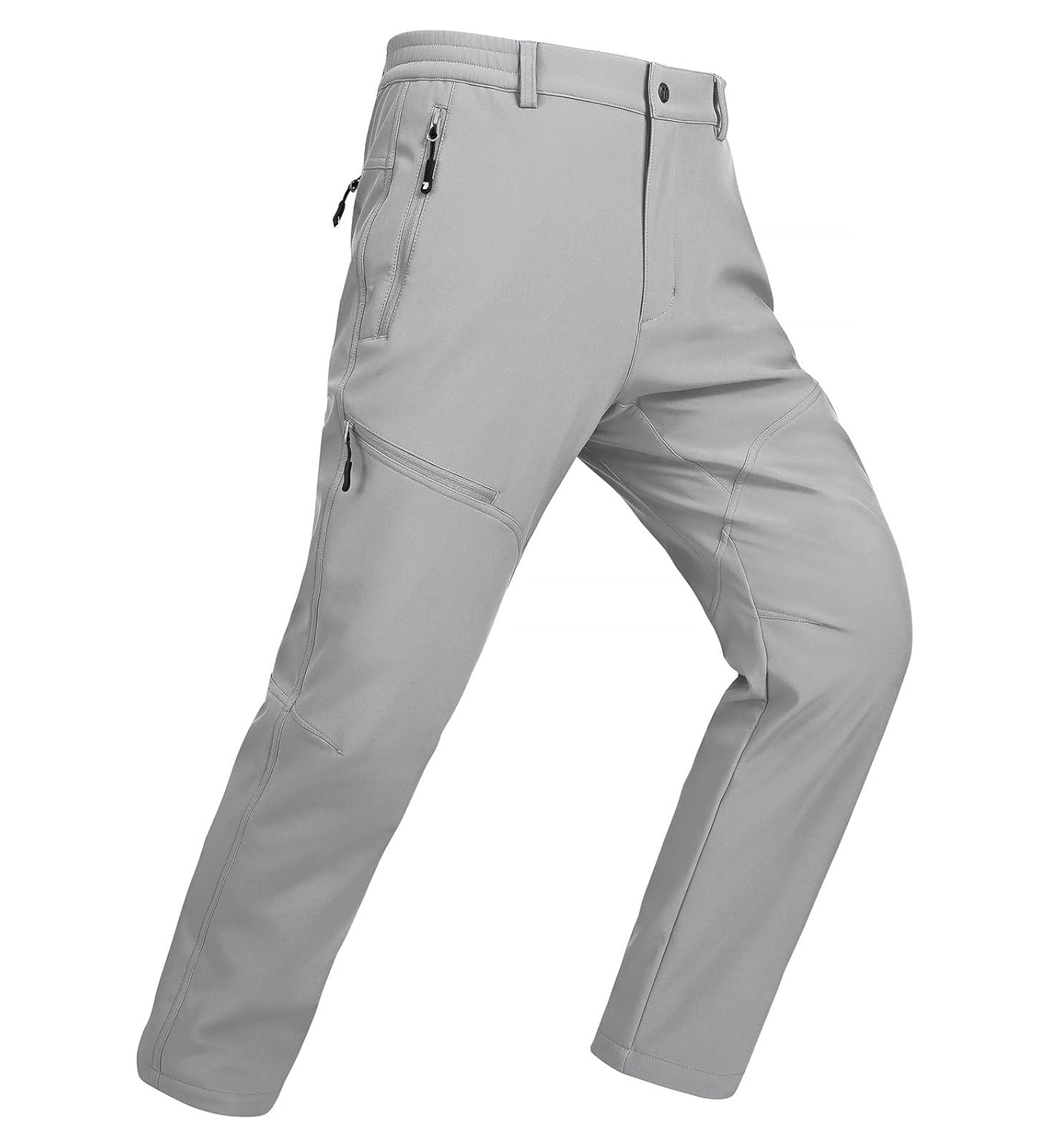 YSENTO Mens Insulated Snow Ski Pants Waterproof Winter Fleece Lined Softshell Hiking Cargo Pants Zipper Pockets