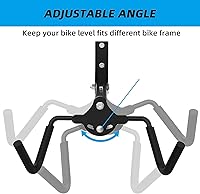 Vista 4 de Estante plegable de pared para bicicleta, almacenamiento horizontal para bicicletas, gancho ajustable para colgar bicicletas, soporte de gancho
