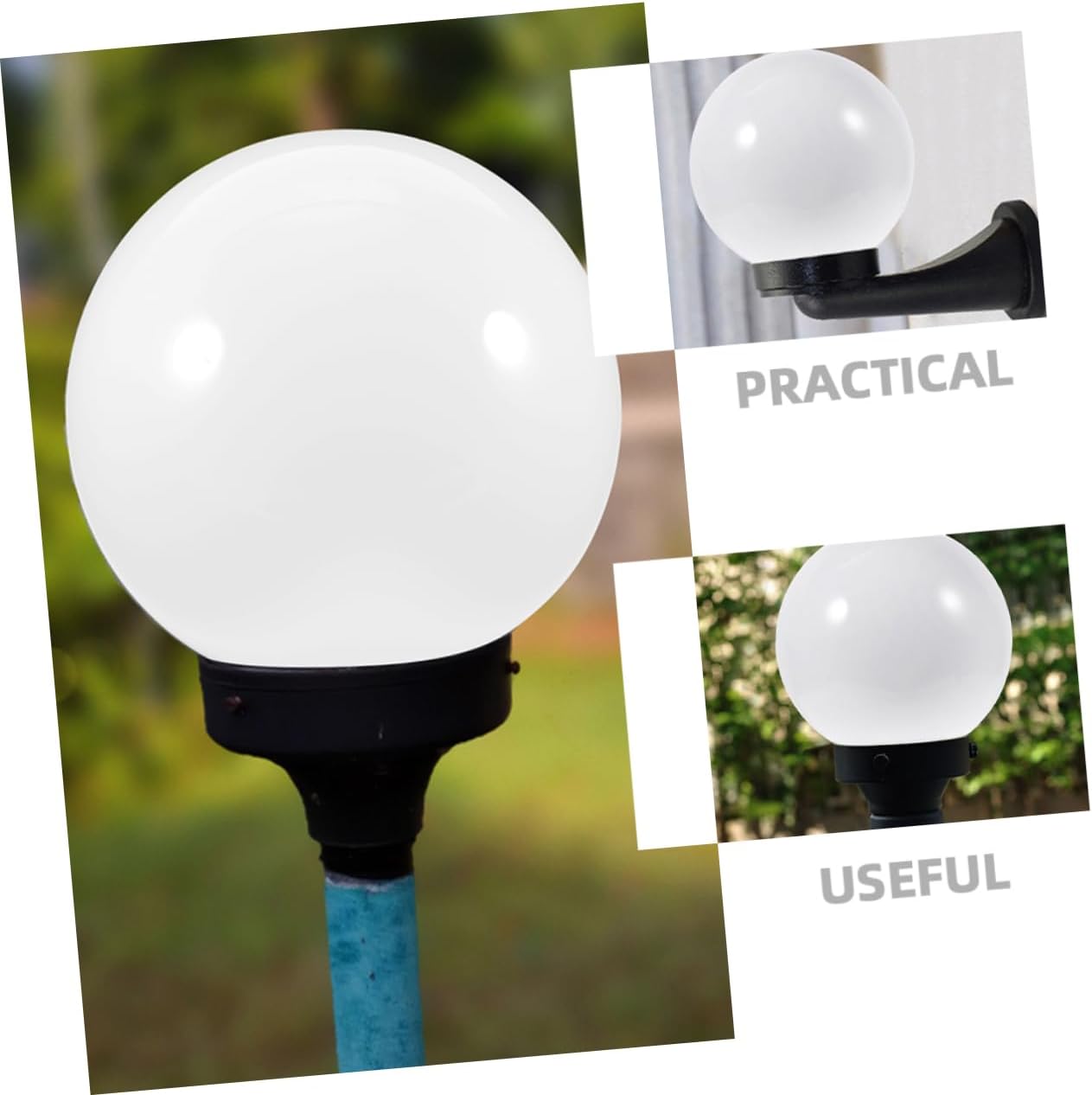 2pcs Acrylic Spherical Lampshade Modern Ceiling Lamp Shades Replacement for Globe Pole Light White