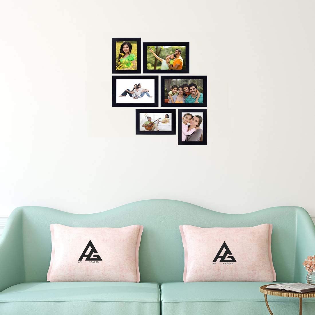 AG Crafts™ Prime Collage Photo Frames (Set of 6, Wall Hanging),Black (Black)