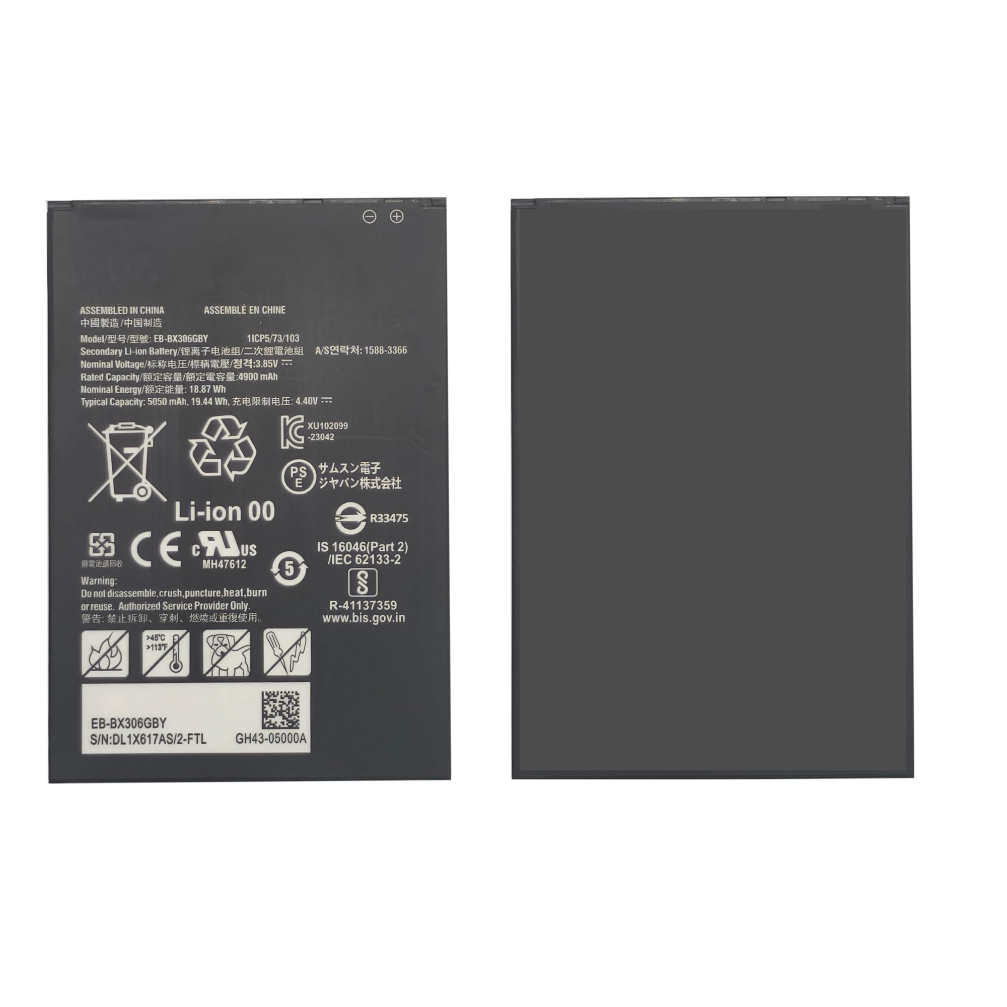 EB-BX306GBY - Batería de repuesto para Galaxy Tab Active 5 5G, batería recargable de 0 ciclos compatible con Samsung Galaxy Tab Active 5 5G SM-X306B con kit de herramientas de reparación