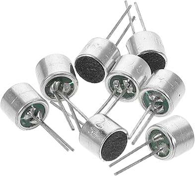 8pcs 6050 Pin Microphone Microphones Mini Polycarbonate Split Transducer Sensor Accessories Mini Electret Condenser Mic Silver Aluminum