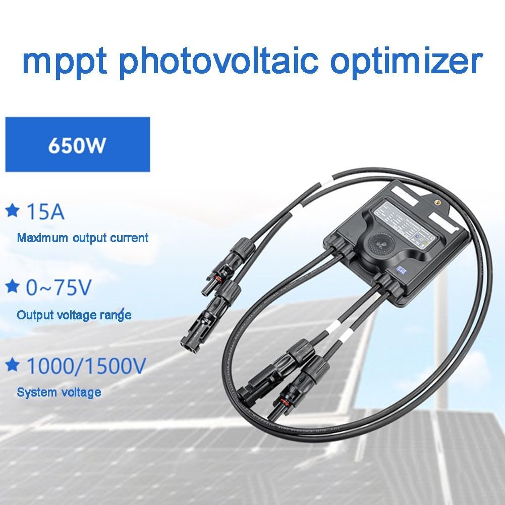 Ottimizzatore di potenza fotovoltaica da 650 W con MPPT a livello di modulo, booster del pannello solare con efficienza del 99,6% per una migliore raccolta di energia, impermeabile IP68 con sicurezza