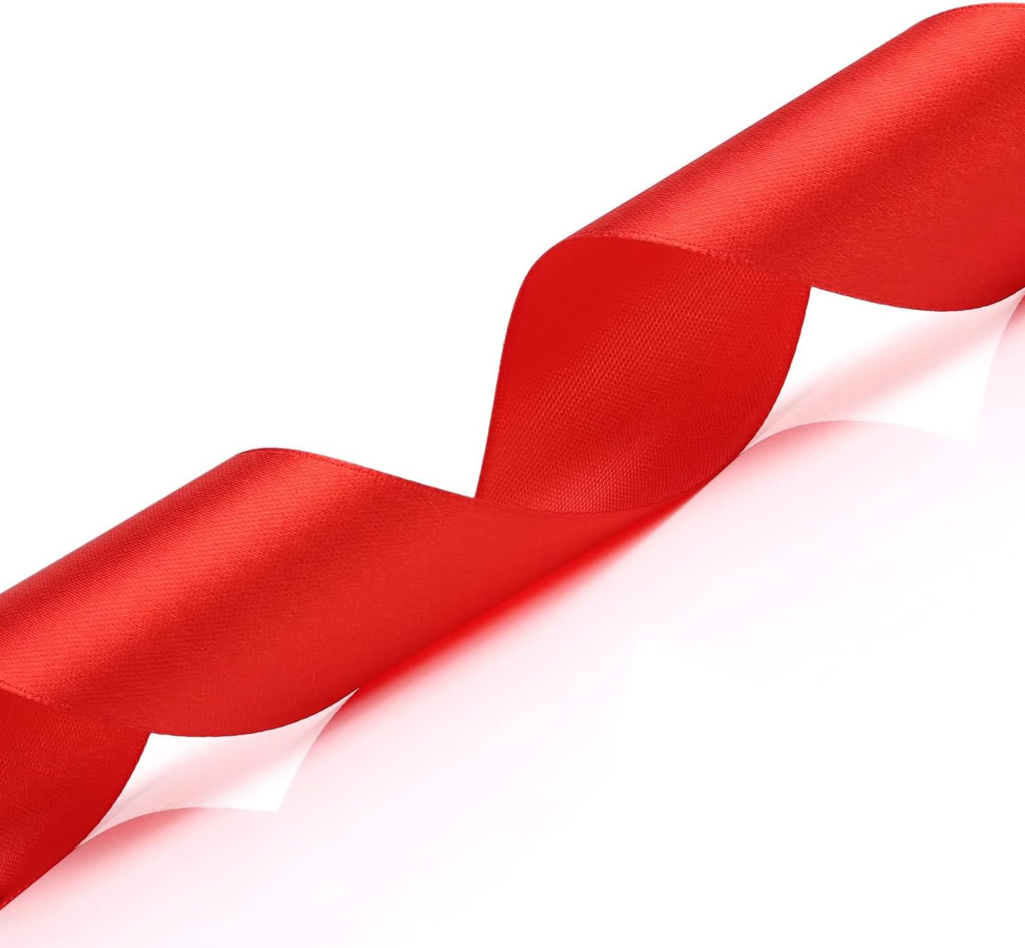 90 Meter Red Satin Ribbon, 20mm Polyester Ribbon for Gift Wrapping Bows Crafting Valentines Decoration Wedding Party - Image 2