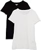 Amazon Essentials Camiseta de Manga Corta Regular-Fit para Mujer, Cuello Redondo, Multipaquetes 1