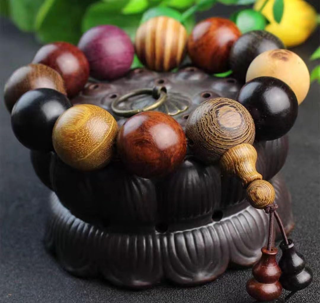 Buddyjska bransoletka z koralikami, koraliki z naturalnego drewna, vintage, pojedyncza pętla, budda, koralik, bransoletka z drewnianymi koralikami, do jogi, medytacji, buddyjski różaniec,