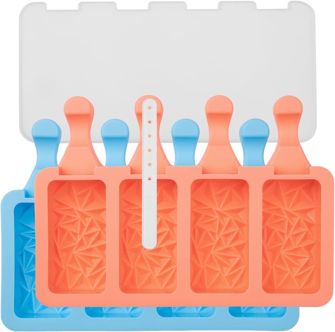 Lurch Ice Lolly Mould, Popsicles Silicone Set of 2 with Lid, Reusable for Children and Adults - Triangle