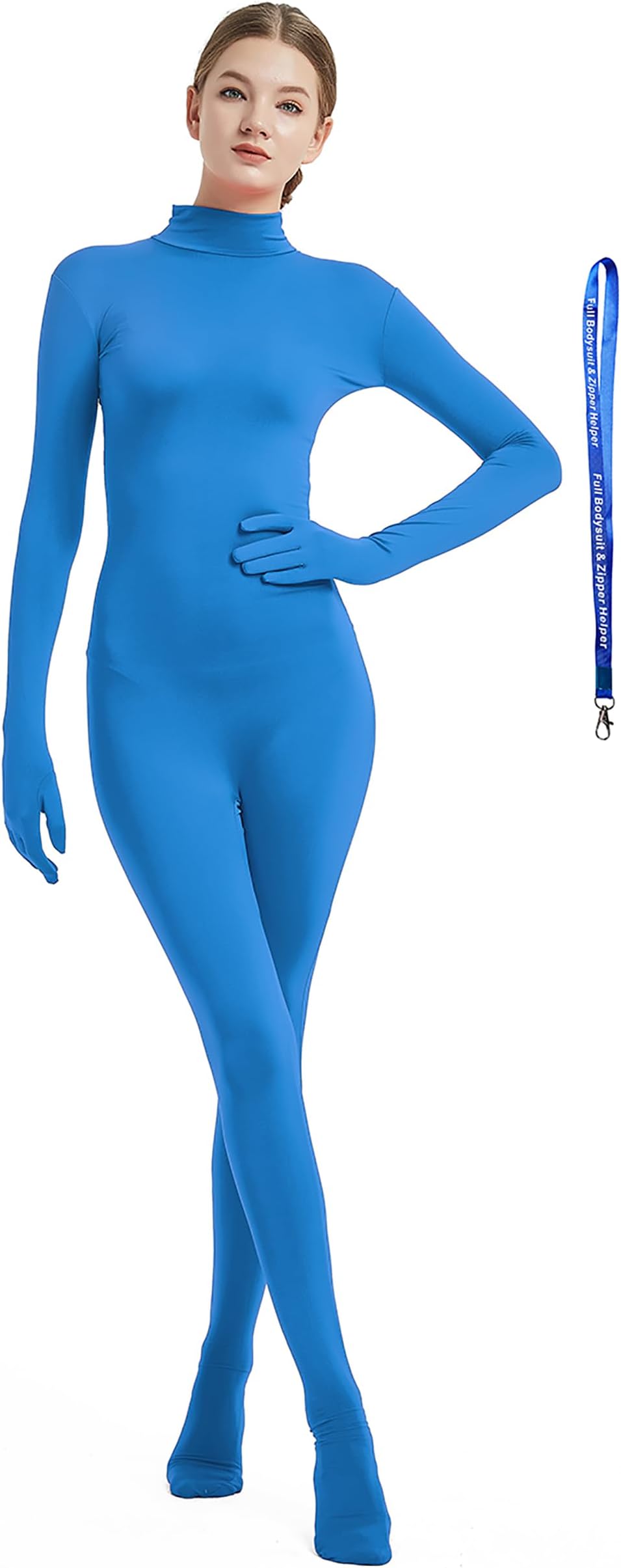 Include Zipper Helper Womens Costume Without Hood Spandex Zentai Unitard Body Suit