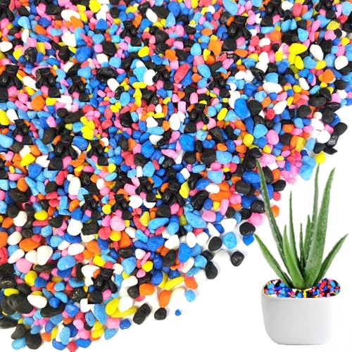 Image of 0.88 LB Colored & Black Pea Gravel,Succulent Cactus Topper Dressing Pebbles | Colorful Pearlized Stones,Bonsai Soil Cover,Terrarium Fairy Garden Landscape,Vase Fillers,Fish Bowl,Home Decor,3-6mm