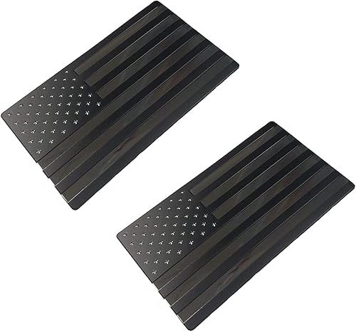 Miniatura 1 de Muzzys Juego de dos: calcomanía de aluminio de aluminio con la bandera estadounidense, emblema de la insignia NO Quarter Given, 3.2 x 1.75 pulgadas,