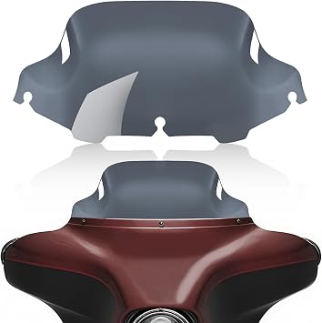 8 Smoke Motorcycle Wave Windshield Windscreen Wind Splitter Fit For 1996-2013 Harley Davidson Touring Street Glide Electra Glide Tri Glide Flht Flhx Flhtk Flhtc Flhtcu