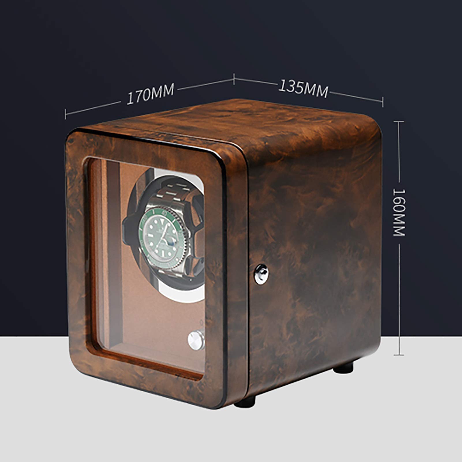 WMYYZYQ Watch Winder Watch Winders Brown Wooden Watch Shaker Mechanical Watch Automatic Winding Device Home Watch Winder High Gloss Paint Wa Watch Winder