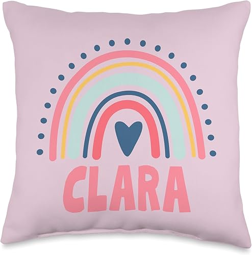 Idea Regalo Personalizzata con Nome Gifts Idea Clara Name Custom Woman Myth Legend Pink Birthday Party Throw Pillow, 16x16, Multicolor