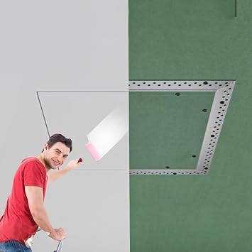 Flush-mount Access Panel Door with Aluminum Frame, Customized Access Hole Cover Plate for Plumbing Electricity Heating, Attic/Shower/Office Plasterboard Inspection Doors(18X18inch/45x45cm)