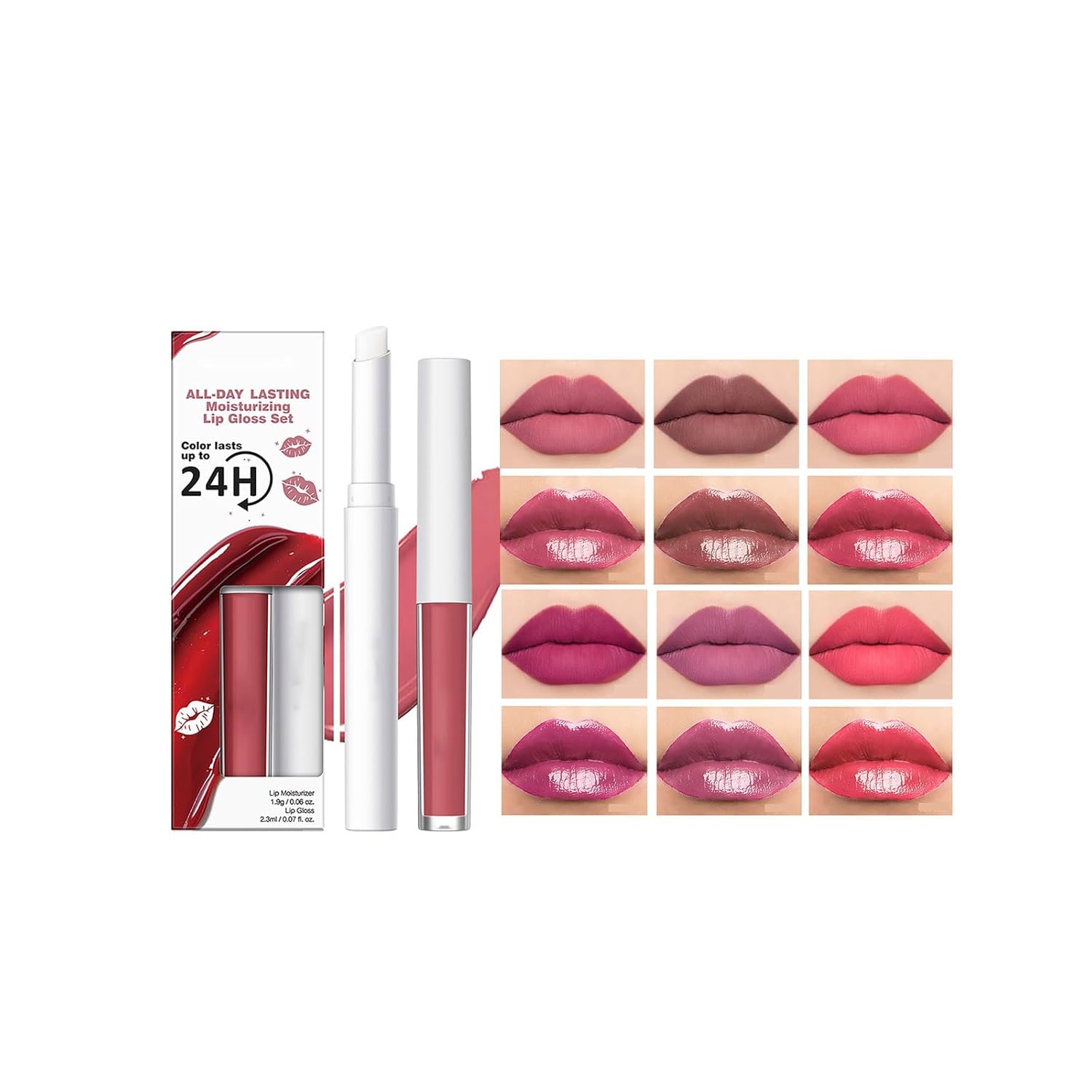 Daily deals clearance2Pcs Matte Liquid Lipstick + Clear