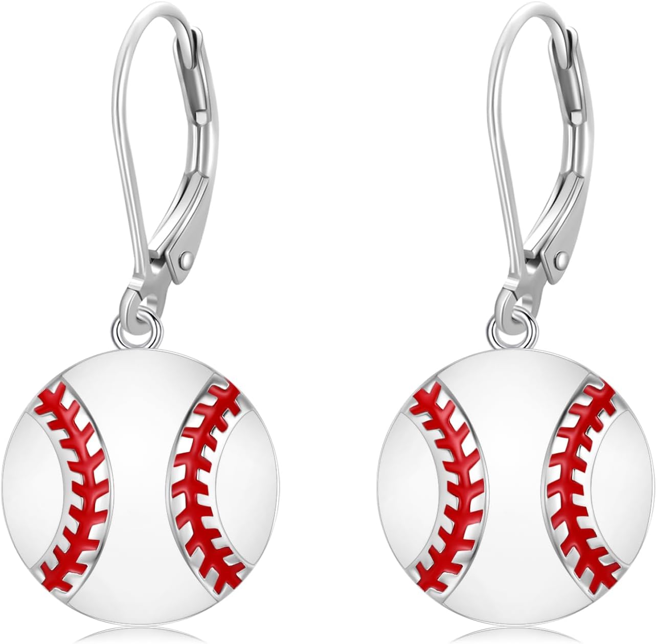 JUSTKIDSTOY 925 Sterling Silver Ball Earrings Sports Leverback Dangle Drop Earrings Jewelry Gifts for Women Girls