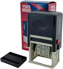 Carimbo Datador Automático Recarregável, 2024 até 2035, Auto Entintado, Impressão 2,6 x 0,5 cm, Preto