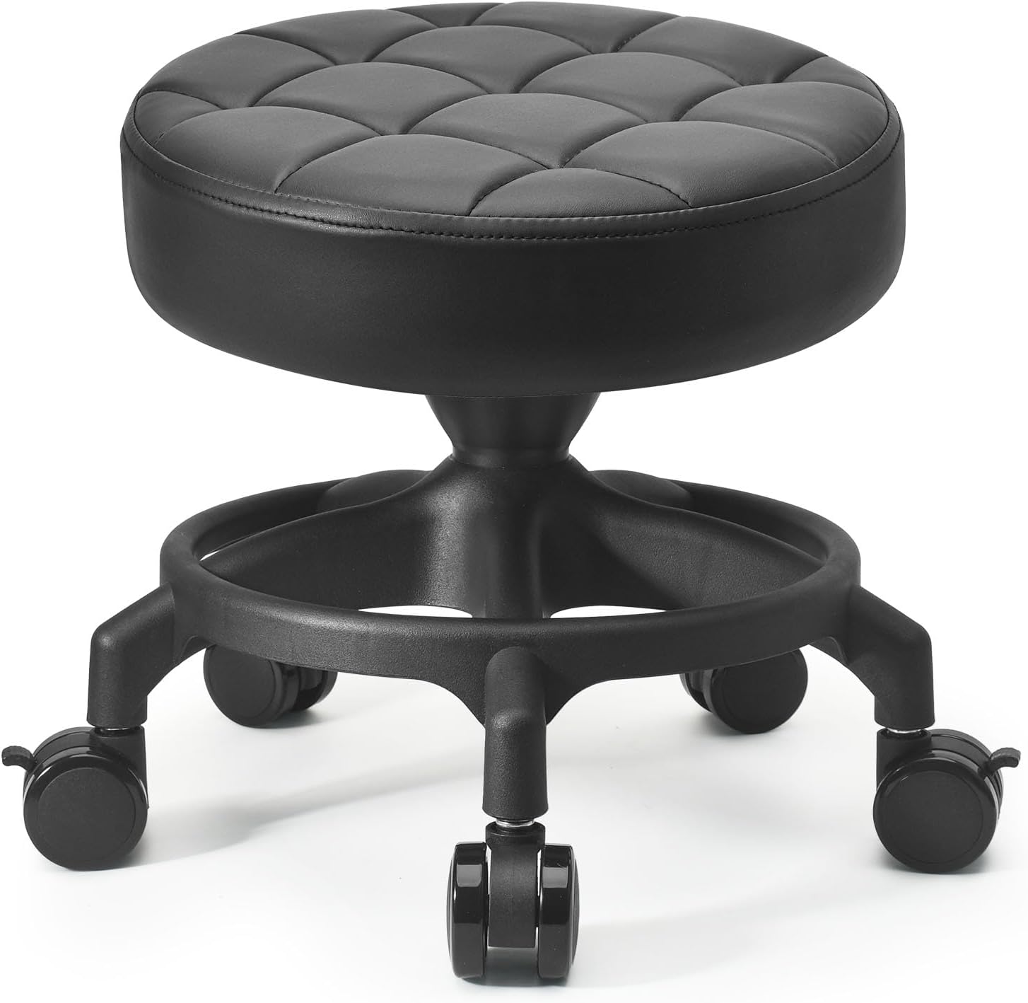 Low Height Rolling Stool Modern Roller Seat Low Stool with Universal Caster, Round Roller Chair,Low Roller Stool for Home Office Garage Shop (Model 1)