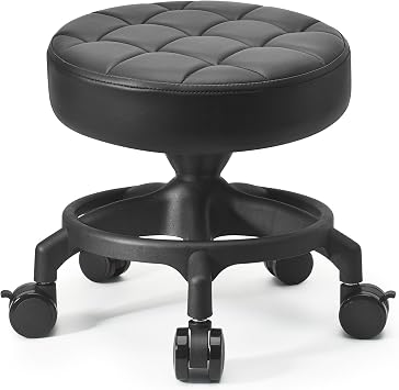 Low Height Rolling Stool Modern Roller Seat Short Stool with Universal Caster, Round Roller Chair,Low Chair for Home Office Garage Shop Model 1