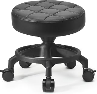 Low Height Rolling Stool Modern Roller Seat Short Stool with Universal Caster, Round Roller Chair,Low Chair for Home Office Garage Shop (Model 1)