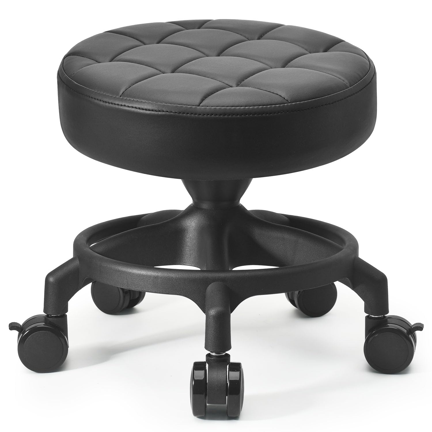 LWADALN Low Height Rolling Stool Modern Roller Seat Short Stool with Universal Caster, Round Roller Chair,Low Chair for Home Office Garage Shop (Model