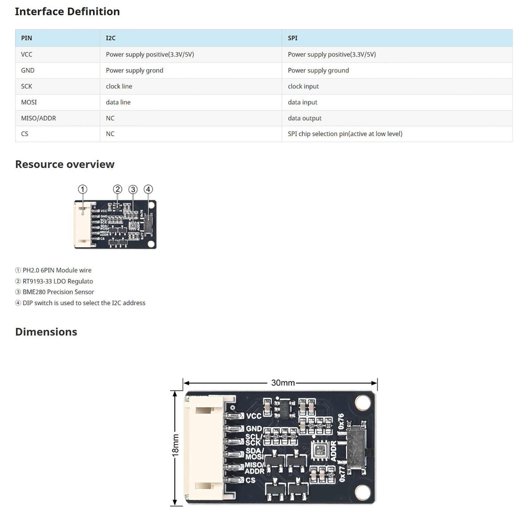 BME280 Environmental Sensor, Temperature Humidity Barometric Pressure Monitoring Module, Support I2C/SPI Interface Compatible with 3.3V and 5V — Amazon image 7