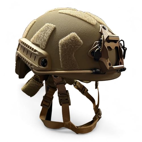 Coyote Brown Level IIIA High Cut Fast Tactical Helmet with Accessory Mounts