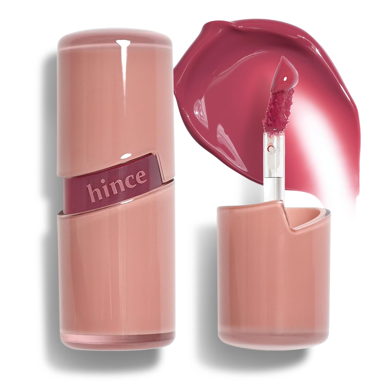 HINCE Raw Glow Gel Tint - Glossy Dewy Lip Tint, Non-Sticky & Long Wearing Lip Gloss for Natural Glass Glow, Moisturizing Liquid Lipstick, Vegan, 0.13