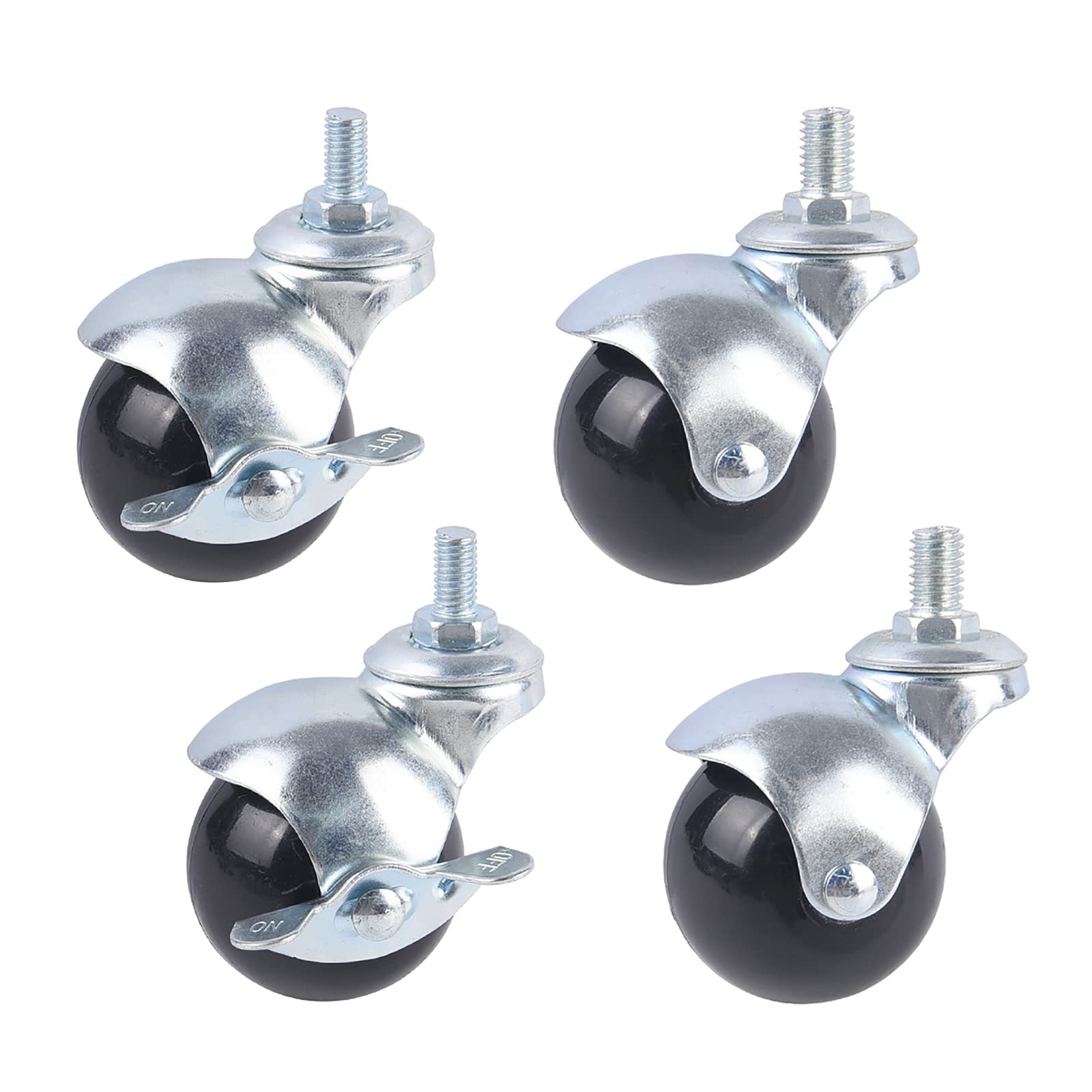 Roulettes pivotantes 50 mm M10 avec frein robustes pour charge de 300 kg