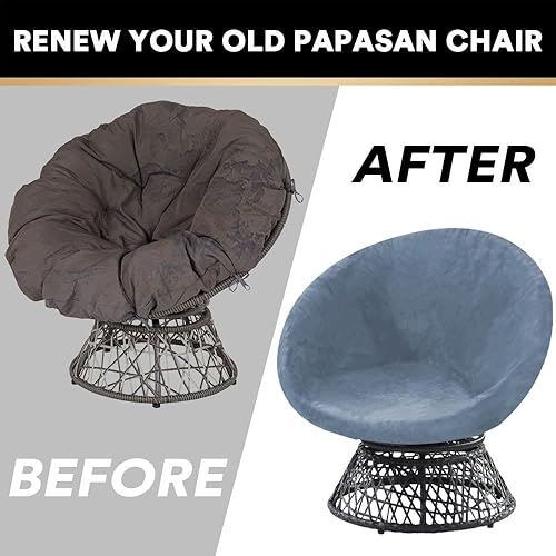 Miniatura 5 de Funda redonda de terciopelo para silla de platillo de alta elasticidad funda extraíble para silla de luna para adultos protector de muebles para