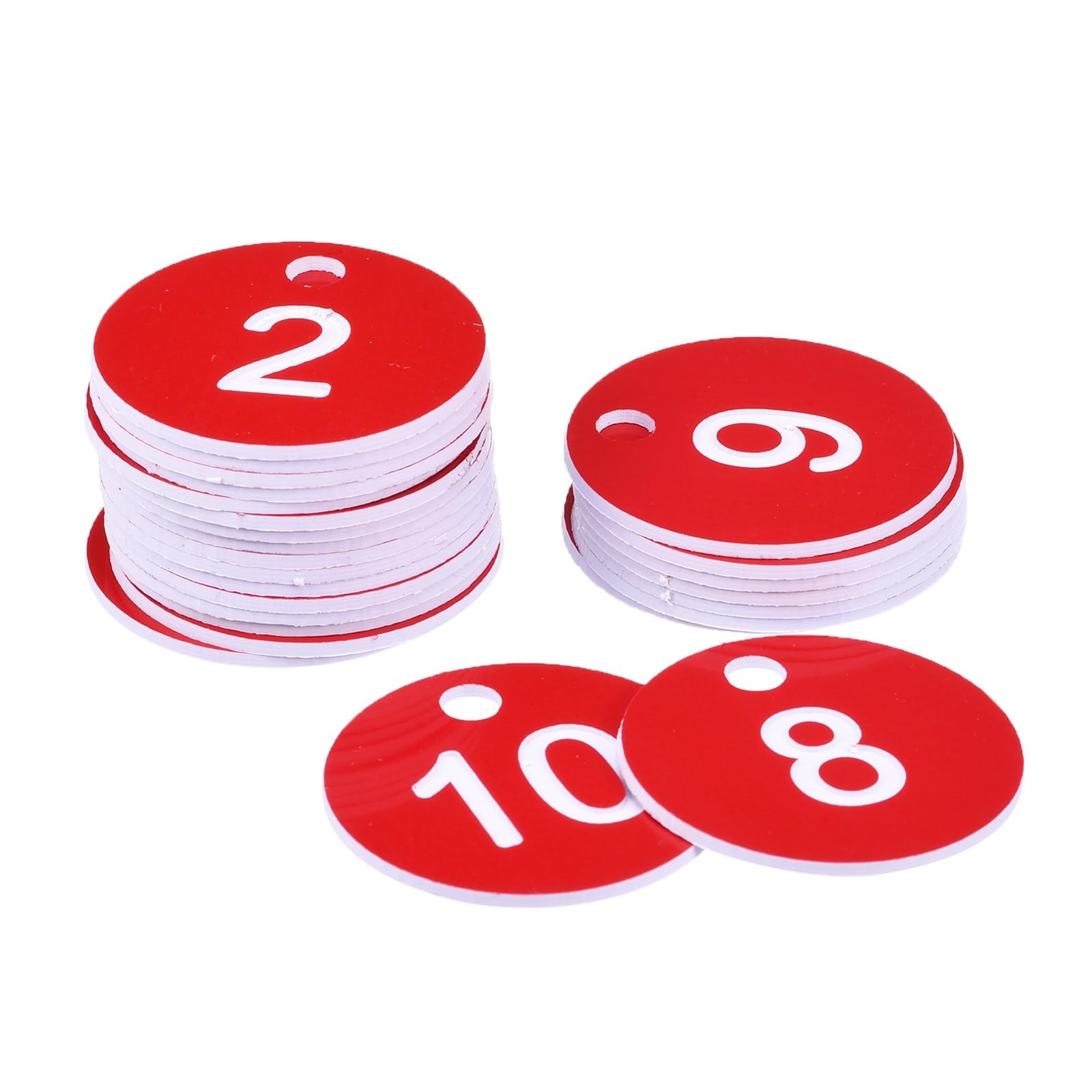 Etiquetas de números de identificación de plástico, 100 unidades, redondas, 1-100, etiquetas de llavero, etiqueta de casillero, etiqueta de identificación grabada de acrílico para restaurante