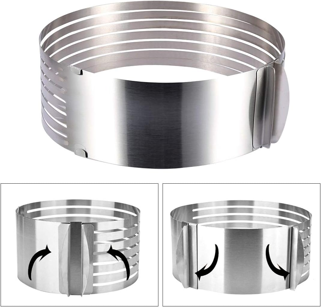 MEICHU Multi Layer Cake Slicer Adjustable, 7-Layer Cake Cutter, 6-8 Inch Stainless Steel Cake Slicer Leveler