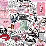 GWEOR 50 Pcs Pegatinas libros Dark Romance Lectura Pegatinas, Pack de Pegatinas de Libros para Parachoques de Maletas, Guitarra, Botella de Agua, Regalo de Vinilo Impermeable para Adolescentes