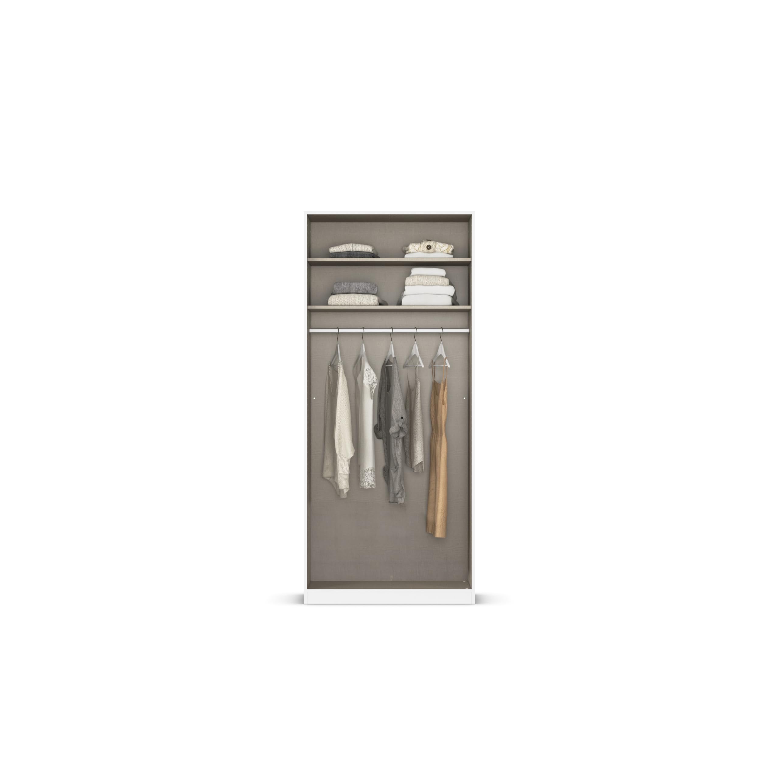 Rauch Möbel Alabama, Kleiderschrank, Farbe Beige, Breite 91 cm | Schrank, 2-türig, Zubehör Basic, für Schlafzimmer, Kinderzimmer, Homeoffice, Gästezimmer, Garderobe, Flur