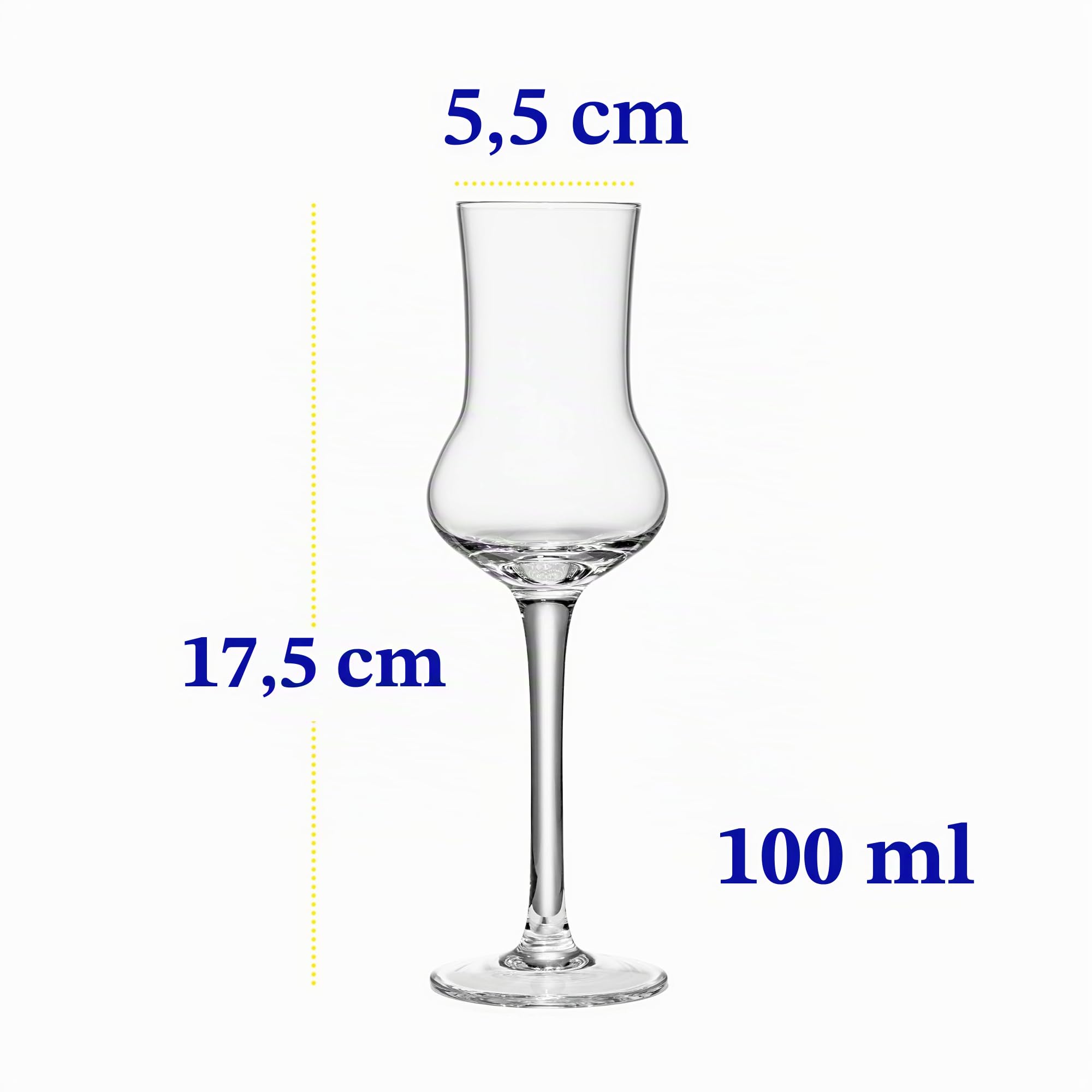 Kristall Limoncello und Digestif Gläser | 4er Set | Kleines 100 ml Likörgläser für Aperitif, Schnapps, Eierlikör, Kirschwasser, Spirituosen | Spülmaschinenfest Bleifreies Schnapsgläser mit Stiel