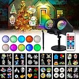 Halloween Christmas LED Projector Lights,LED Waterproof Outdoor Indoor Water Wave & Rotating Gobos 2...