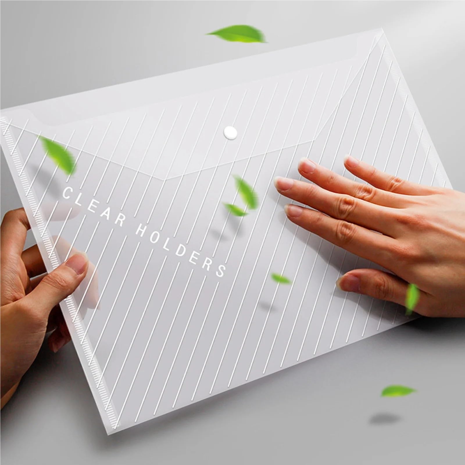 Przezroczyste teczki z tworzywa sztucznego, 50pcs A4 File Folders With Button Closure Multicolor For Office