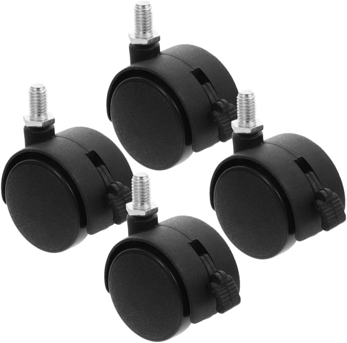 4pcs Heavy Duty Caster Wheels with Brake Swivel Chair Wheels for Office and Furniture * Thread Ideal Replacement for Desks Cabinets and Bookshelves
