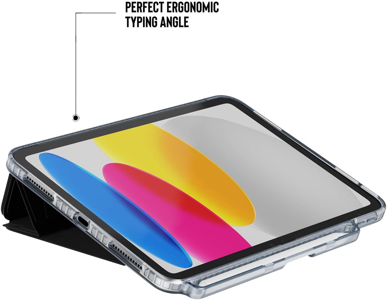 Tech21 EvoFolio case for iPad 10th Gen - Impact Protection - Multi-Angle Viewing - Black