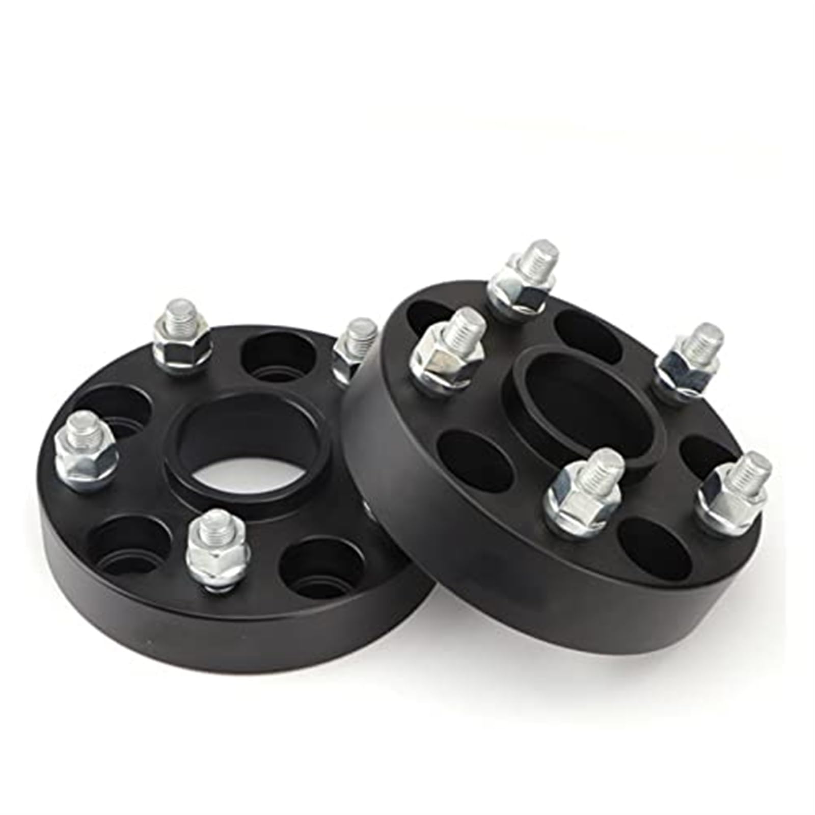 2 sztuki 15/20/25/30/35/40 aluminiowe adaptery dystansowe kół PCD 5x114.3CB 67.1, pasujące do Jeepa, PATRIOT Compass Dystanse kół dla stabilności pojazdu(Black 15MM SILVER SPACERS)