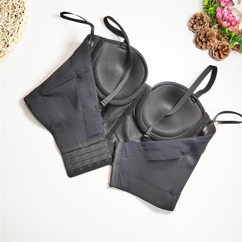 JSEIAJB Beaded Bra Outer Wear Large Backless Sexy Adjustable Tube Top Nightclub Body Shaping Top for Women(D,36B)