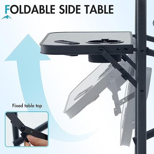 Miniatura 6 de Portal Silla de campamento de director de gran tamaño de 27 pulgadas con refrigerador, silla plegable resistente para adultos soporta 600 libras,