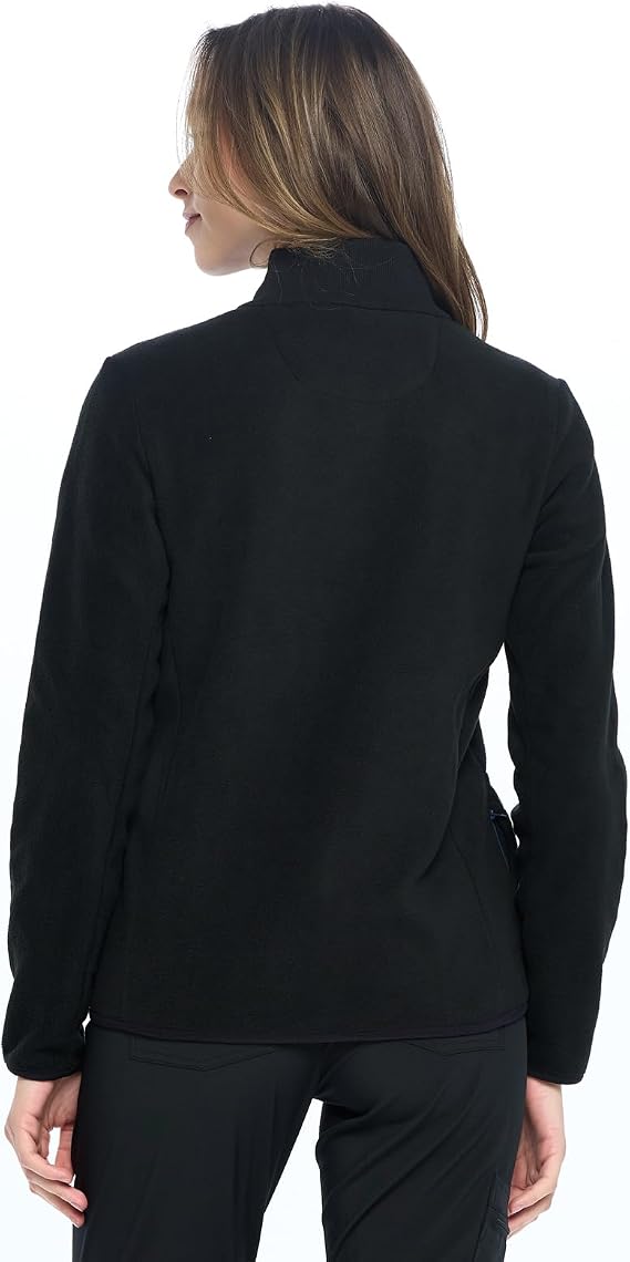 Dagacci Medical Uniform Unisex Warm Up Zip Front Fleece Scrub Jacket for Women and Men