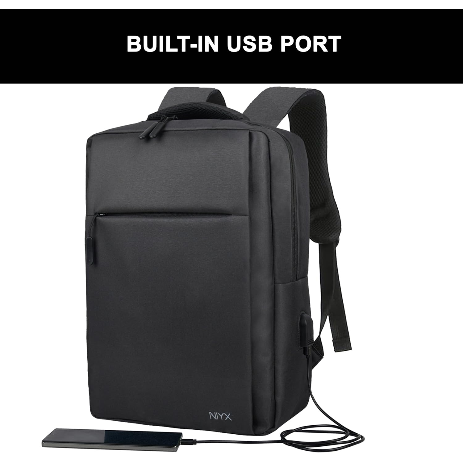 NIYX Rocco Black Bagpack | Backpack for Men | Shoulder Backpack 1