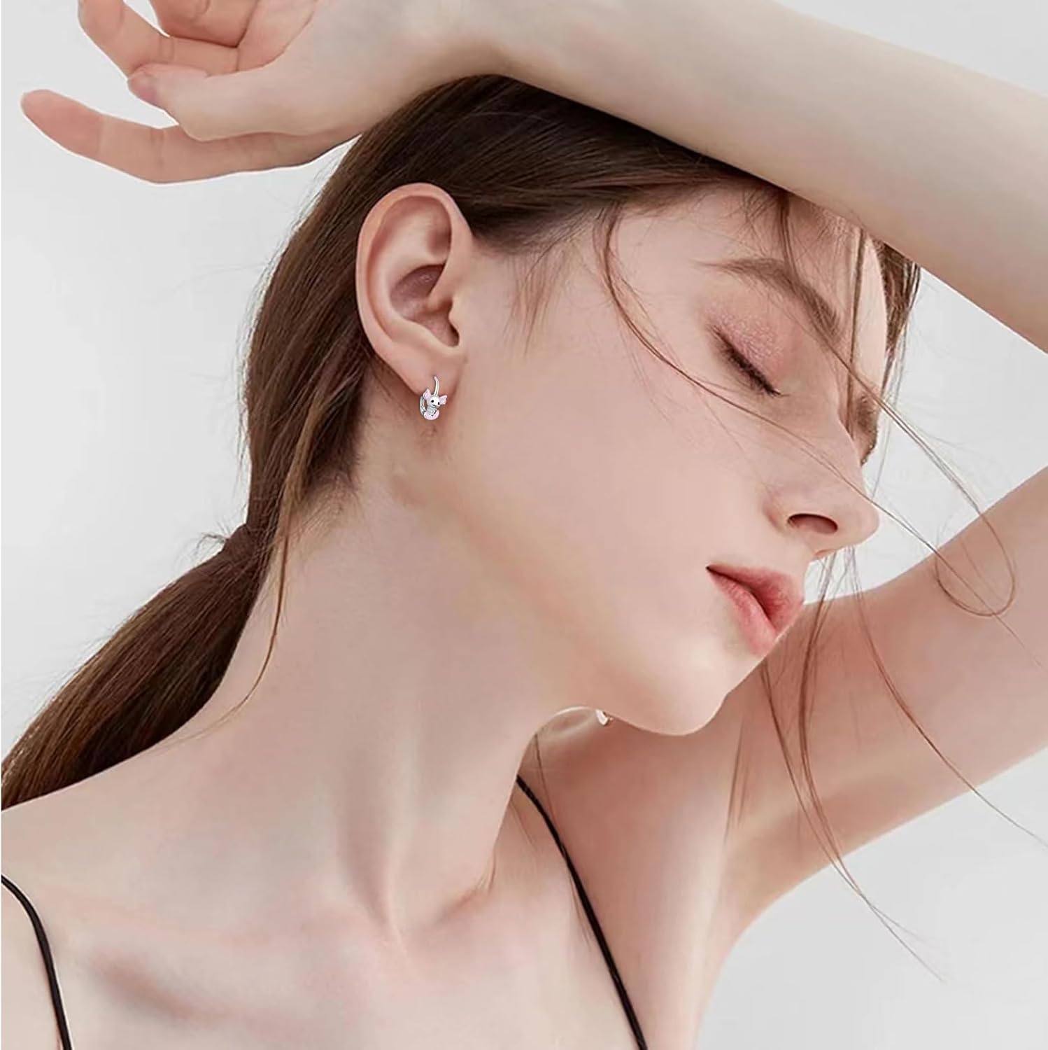 CUOKA MIRACLE Axolotl Hoop Earring for Women 925 Sterling Silver Axolotl Earring Animal Hoop Earrings for Women Friends on Birthday Mother's Day Anniversary Christmas - Image 2