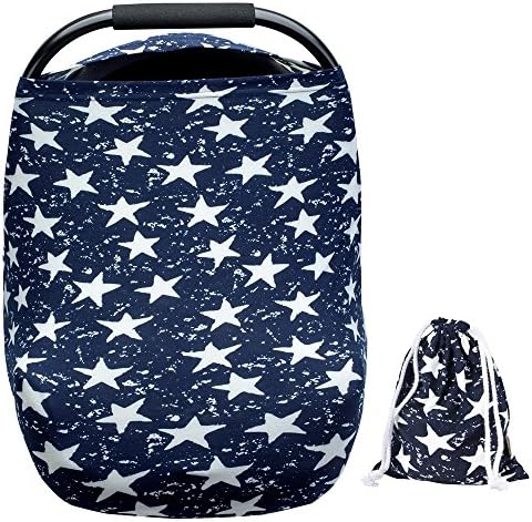 Arnzion Baby Car Seat Covers for Baby Boys Girls Versatile Stretchy Babies Car Seat Cover Set Twinkle Stars Printing Infant Car Seat Canopy Nursing Covers Breast Feeding Covers