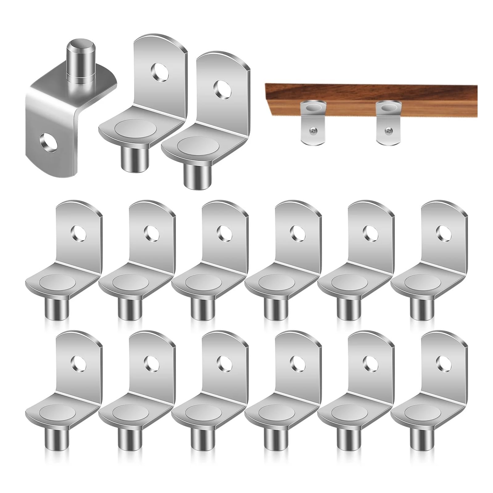 Clear Plastic Shelf Support Pegs 100Pcs L Shape Shelf Brackets Shelf Pins Cabinet Support for Kitchen Bookcase Closet Durable Metal Pegs Cabinet Pins for Shelves