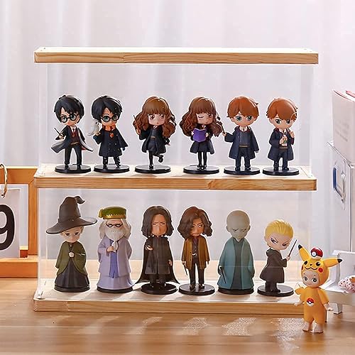 Miniatura 5 de Nynelly Vitrina de acrílico transparente de 2 niveles, vitrina a prueba de polvo para colección de ladrillos, bloques, juguetes, modelos,